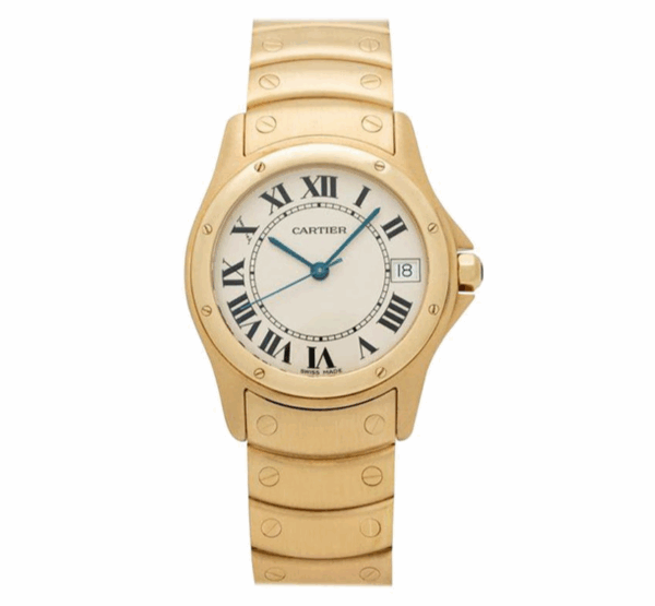 Cartier Santos Galbée Gold Roman Dial Luxury Watch