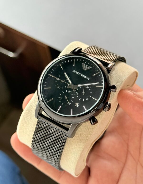 Emporio Armani AR11264 Men's Black Chronograph Watch with Mesh Strap